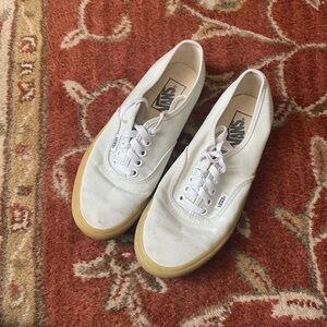 Vans Authentic Blue Flower / Gum Low Top Canvas Women's 8